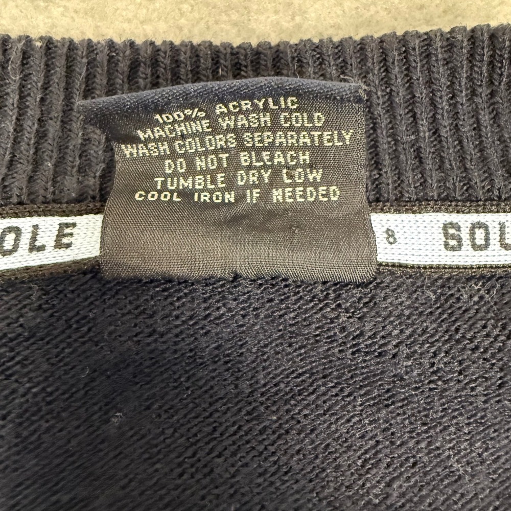 Southpole‎ Mens Striped Knit Sweater Short Sleeve Blue Cream Y2K Vintage Large - Picture 4 of 7